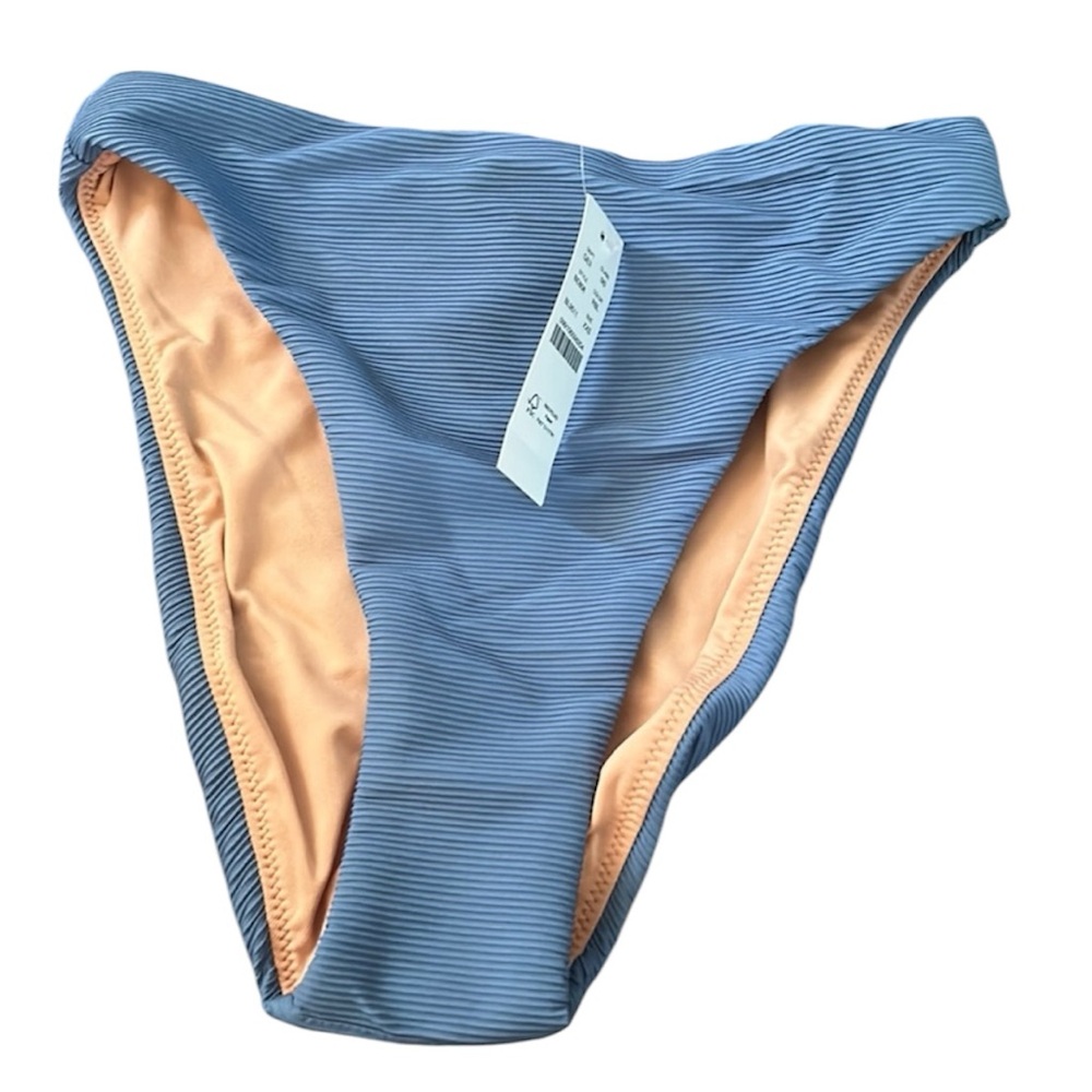 NWT J. Crew Ribbed Blue Swim Bottoms Only XXS